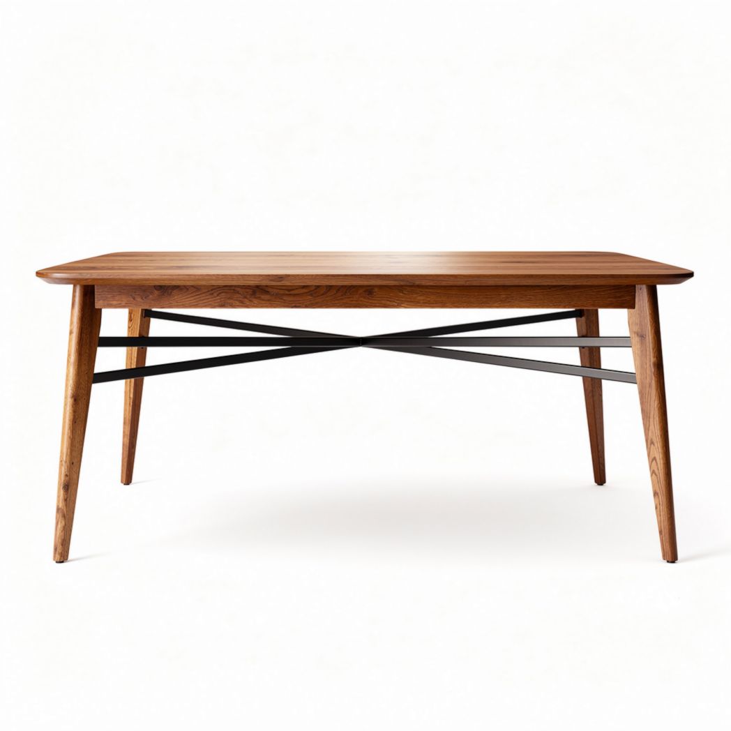 Eettafel van hout voor de eetkamer met een industriële uitstraling - 180 x 90 x 75cm