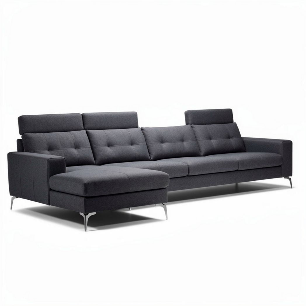 Moderne hoekbank van stof voor de woonkamer - 240 x 90 x 85cm