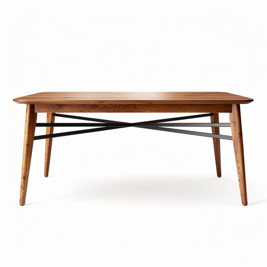Eettafel van hout voor de eetkamer met een industriële uitstraling - 180 x 90 x 75cm
